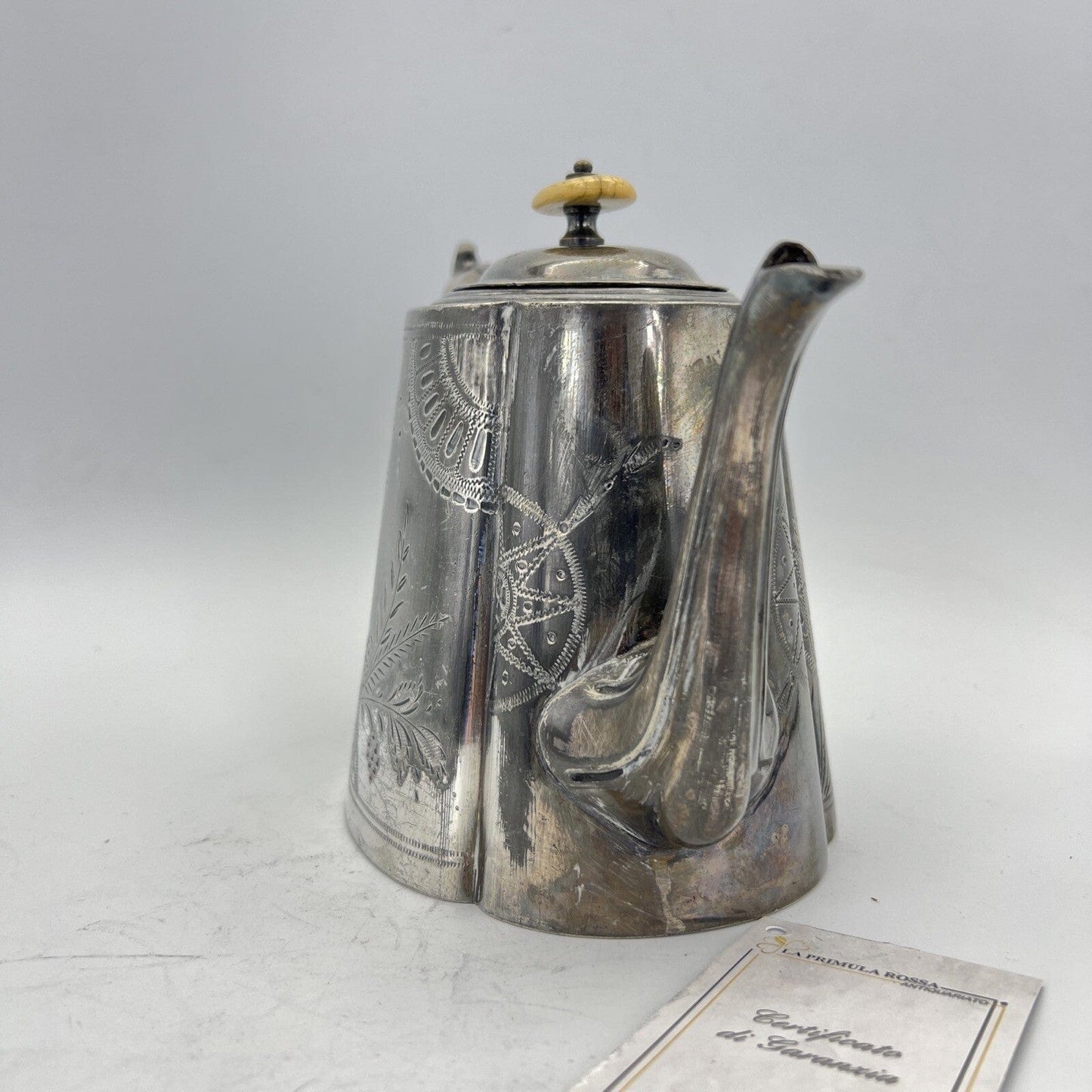 Teiera antica inglese in argento silverplate sheffield d'epoca ' 800 Caffettiera Categoria Sheffield & Argento