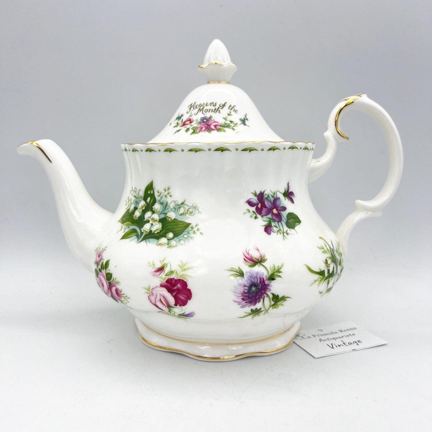 Teiera Grande in porcellana Royal Albert con mesi Flower of the Month The Categoria Servizio tazze - Tazze