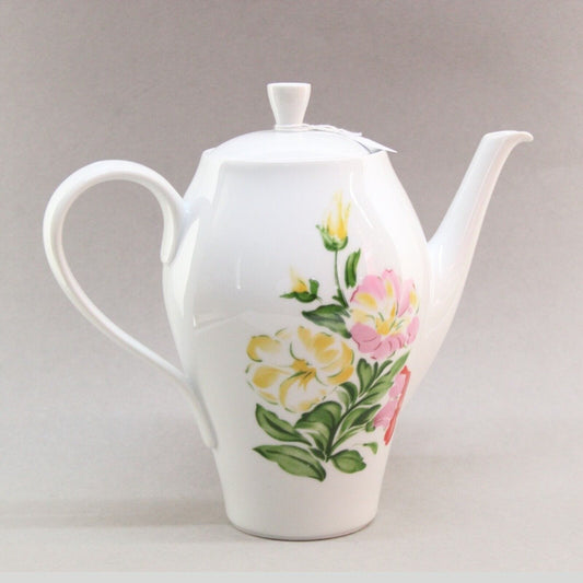 Teiera in porcellana caffettiera vintage Richard Ginori antica bianca a fiori Categoria  Servizio tazze - Tazze