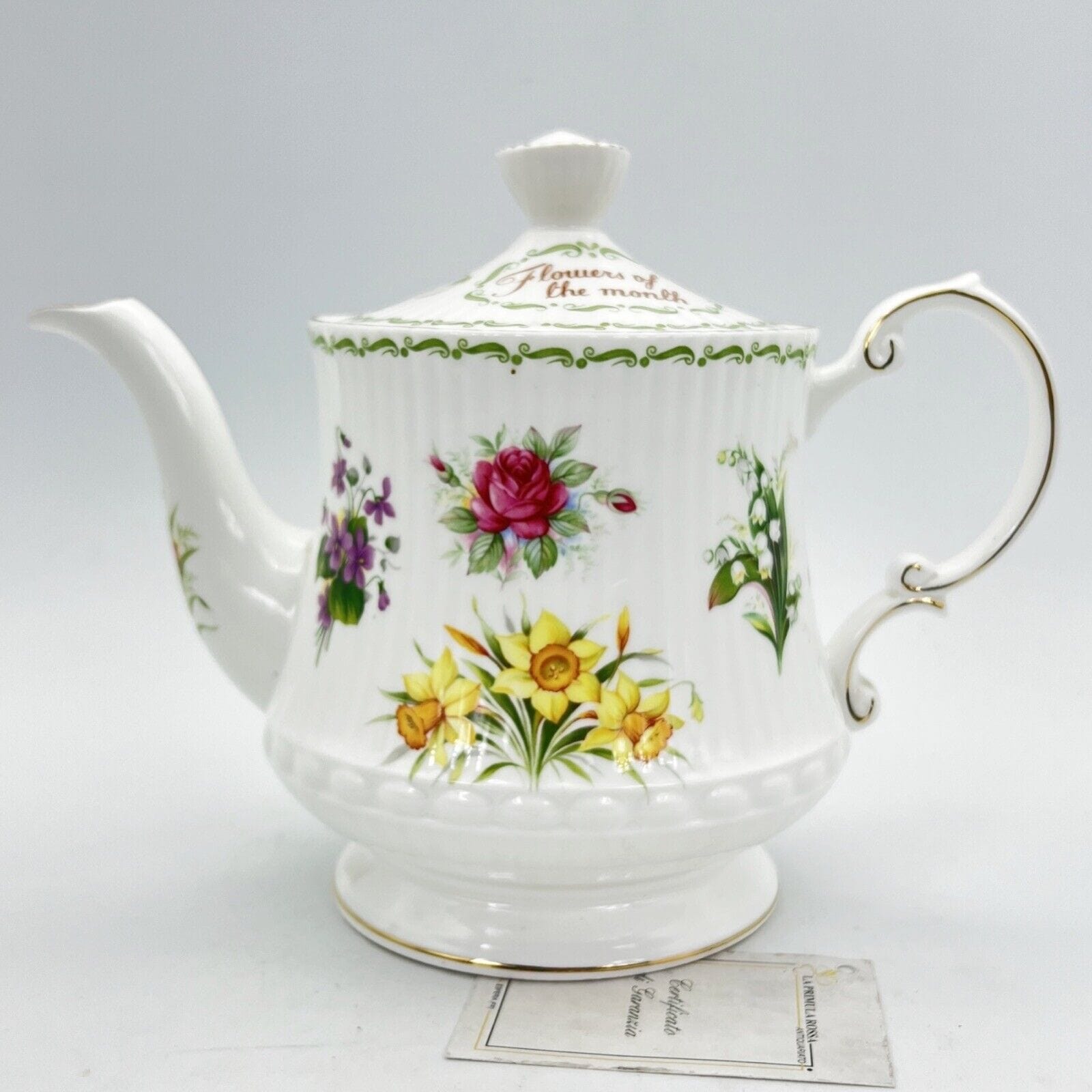 Teiera in porcellana con mesi e fiori Flower of the month Caffettiera Queen's Categoria  Servizio tazze - Tazze