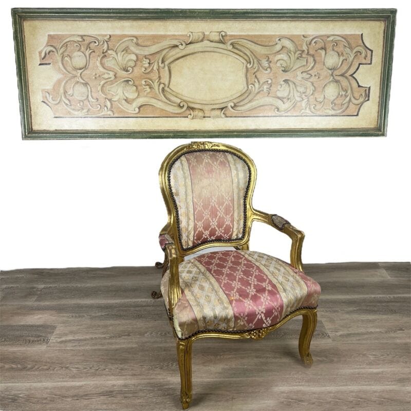 Testata da per Letto in stile antica 700 in legno dipinto pannello decorativo Categoria  Arredamento