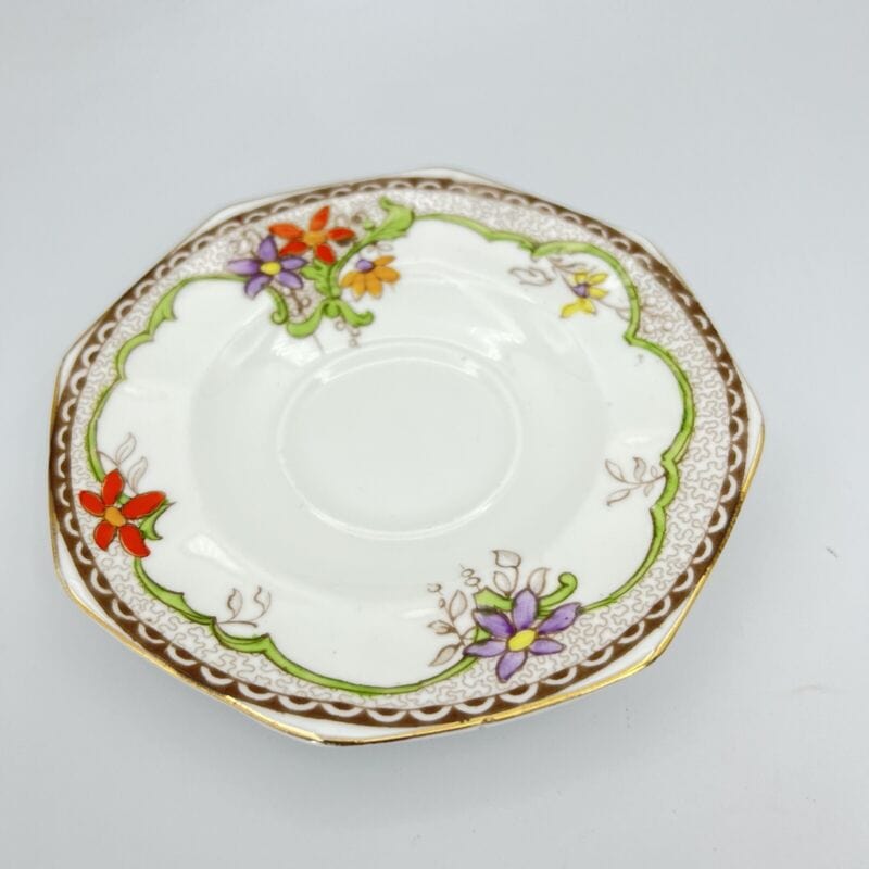 Trio da tè the antico in porcellana Inglese tazze a fiori e oro anni 30 Fenton Categoria Servizio tazze - Tazze