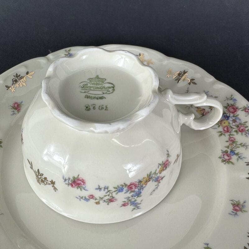 Trio da tè the antico vintage in porcellana vintage Bavaria tazza con Piattino Categoria Ceramiche e Porcellane