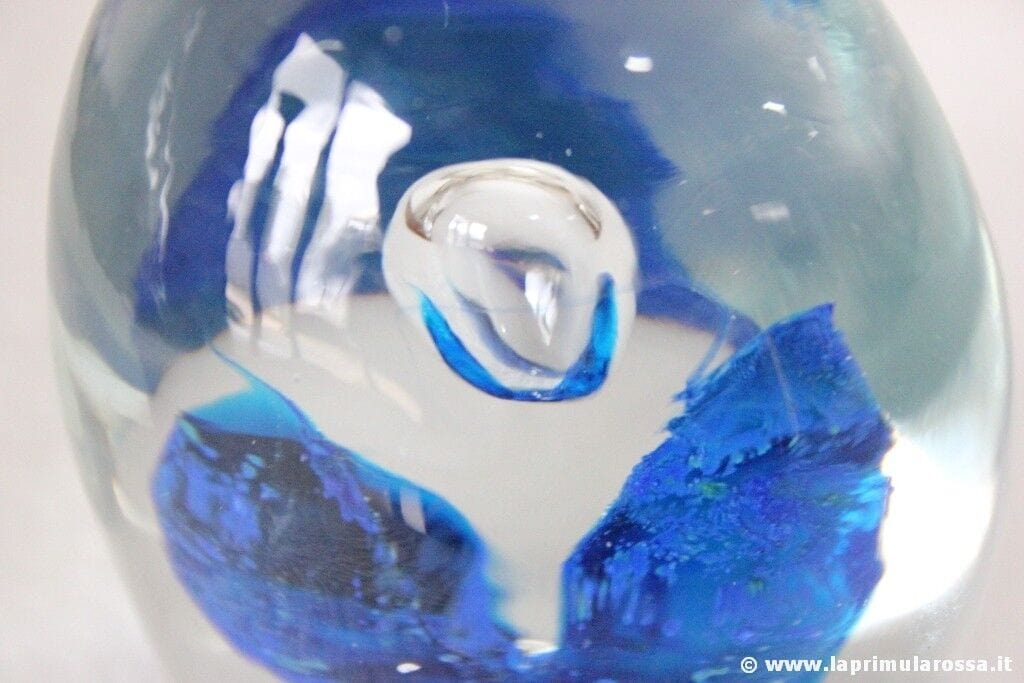 UOVO D'EPOCA IN VETRO H 10 cm - FERMACARTE VINTAGE GLASS EGG PAPER WEIGHT Categoria Vetri e Cristalli