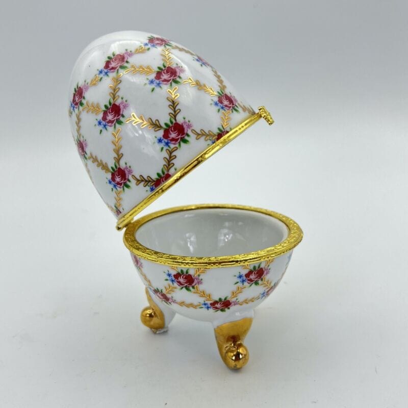 Uovo da collezione in porcellana decorativo ceramica portagioie stile Faberge F Categoria Altro