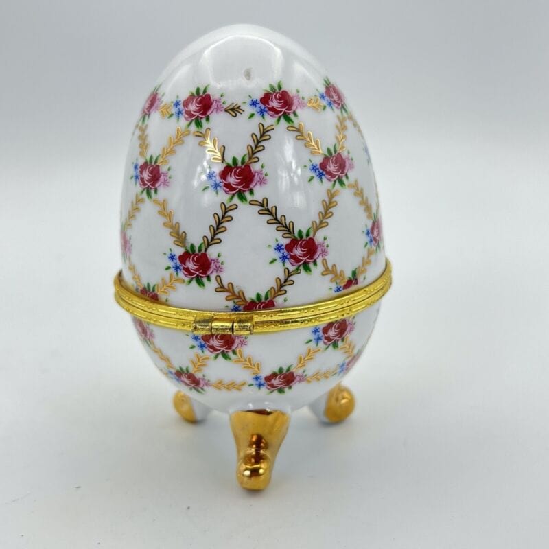 Uovo da collezione in porcellana decorativo ceramica portagioie stile Faberge F Categoria Altro