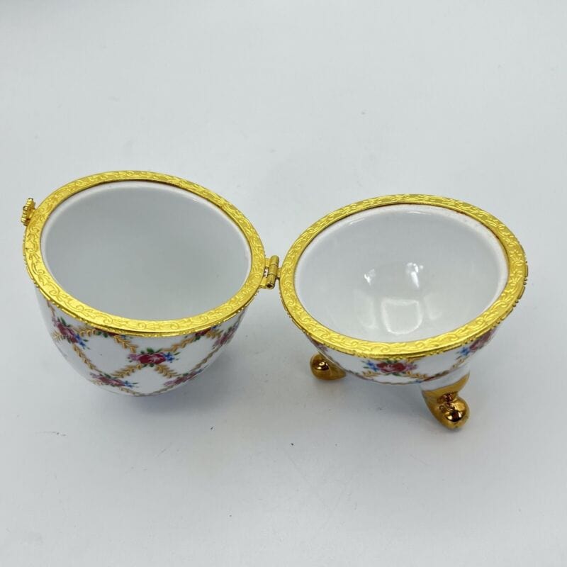 Uovo da collezione in porcellana decorativo ceramica portagioie stile Faberge F Categoria Altro