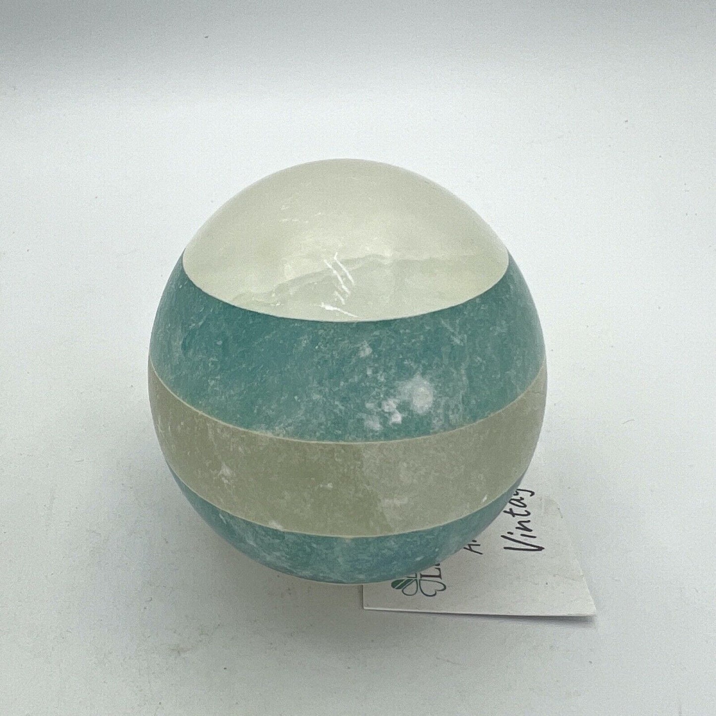 Uovo da Collezione vintage in marmo pietra alabastro quarzo bianco celeste Categoria .Tutti gli articoli
