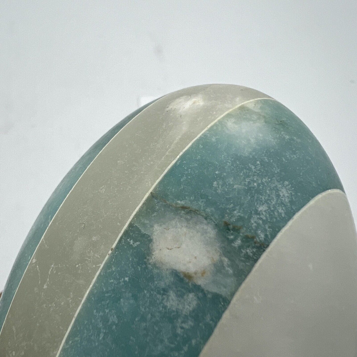 Uovo da Collezione vintage in marmo pietra alabastro quarzo bianco celeste Categoria .Tutti gli articoli