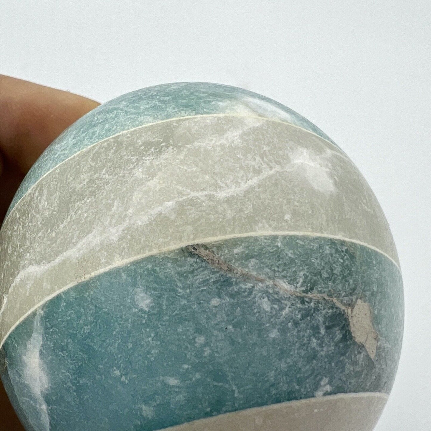 Uovo da Collezione vintage in marmo pietra alabastro quarzo bianco celeste Categoria .Tutti gli articoli