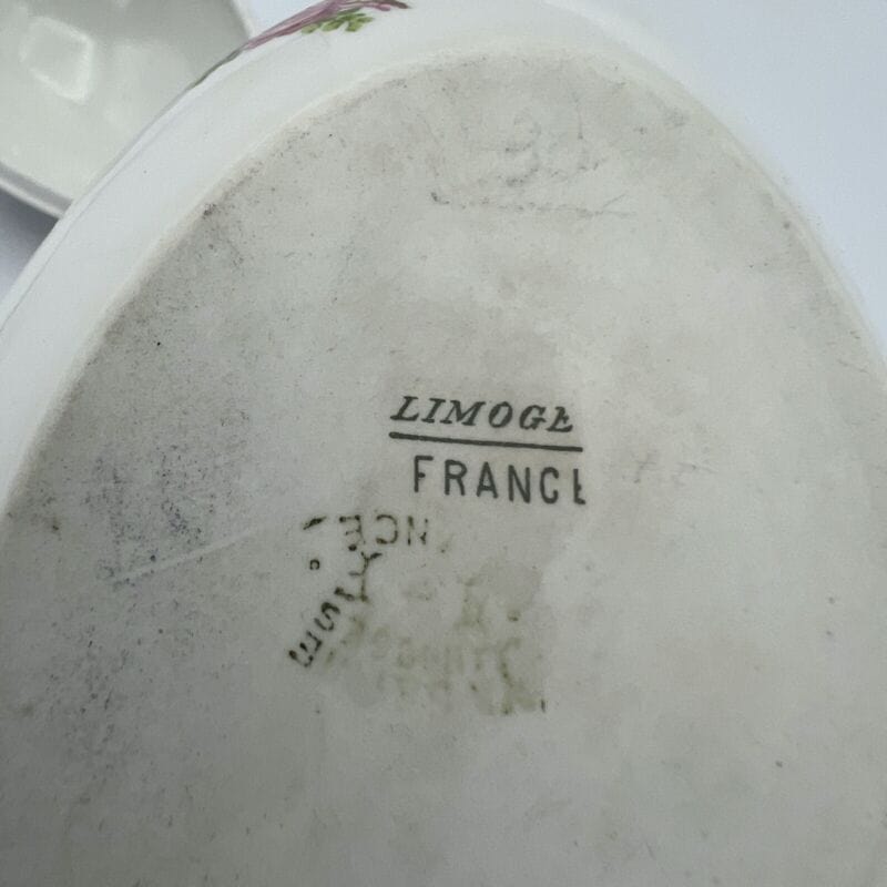 Uovo da collezione vintage in porcellana Limoges scatola portagioie anni 50 Rose Categoria  Ceramiche e Porcellane