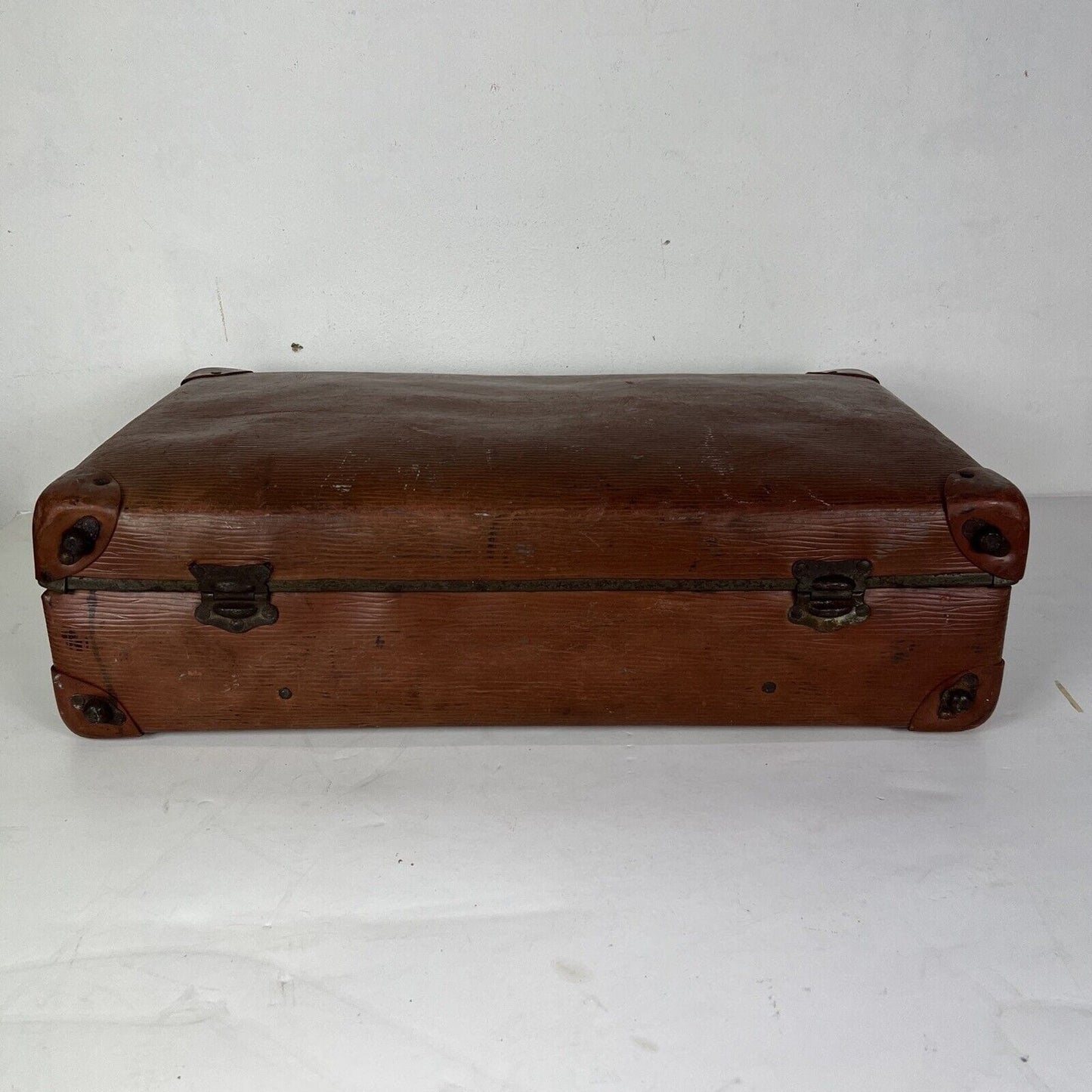 Valigia Vintage anni 40 50 In cartone marrone Borsa Antica bagaglio da viaggio Categoria Vintage