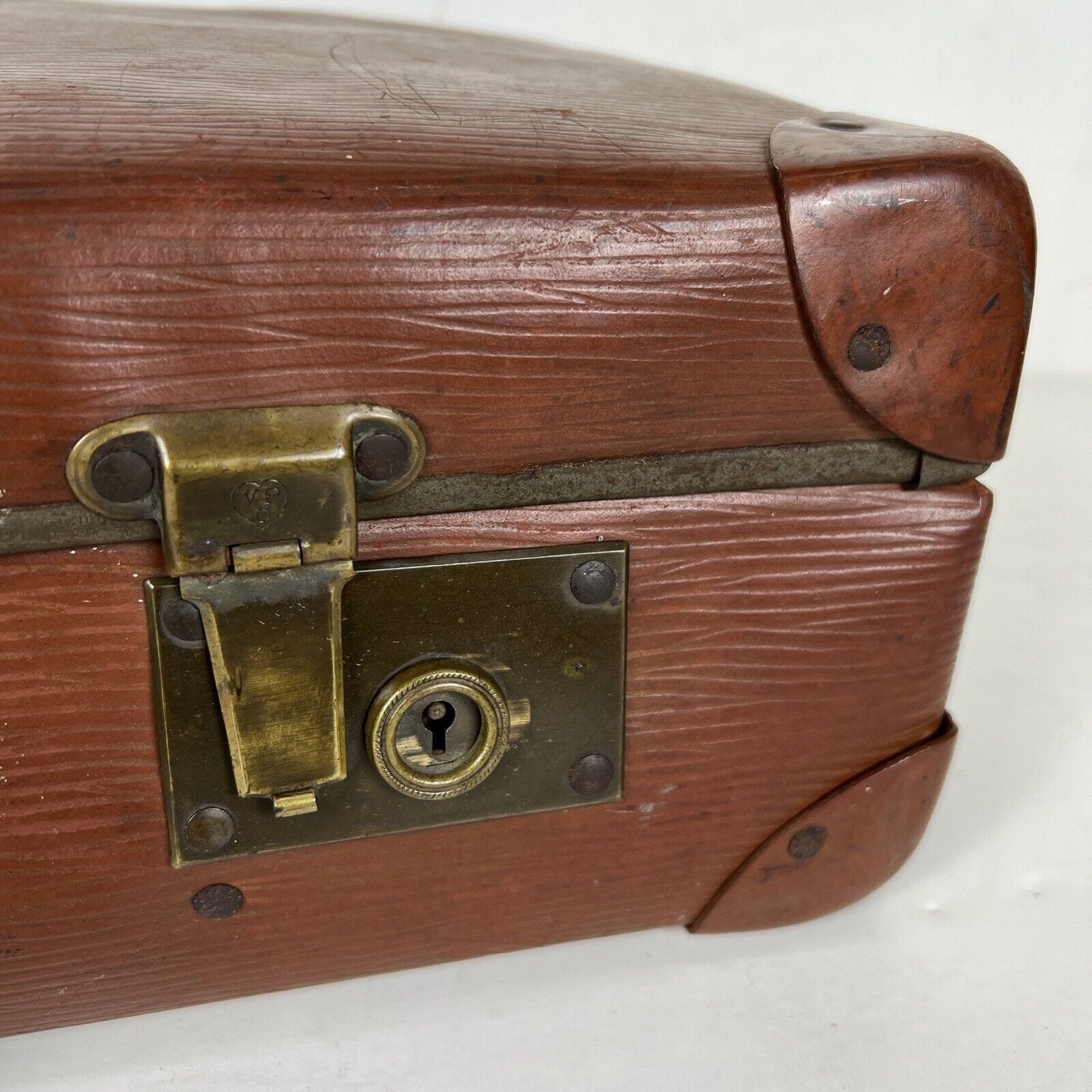 Valigia Vintage anni 40 50 In cartone marrone Borsa Antica bagaglio da viaggio Categoria  Vintage