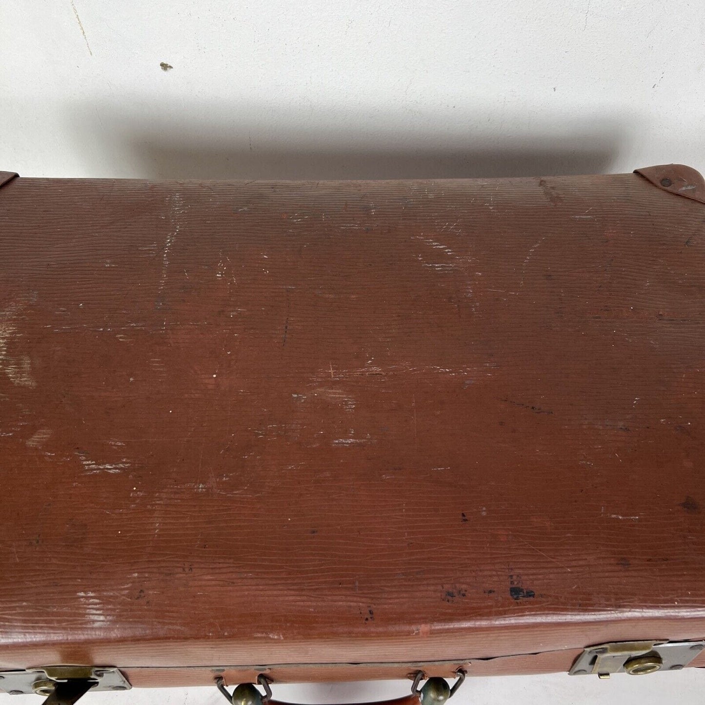 Valigia Vintage anni 40 50 In cartone marrone Borsa Antica bagaglio da viaggio Categoria Vintage