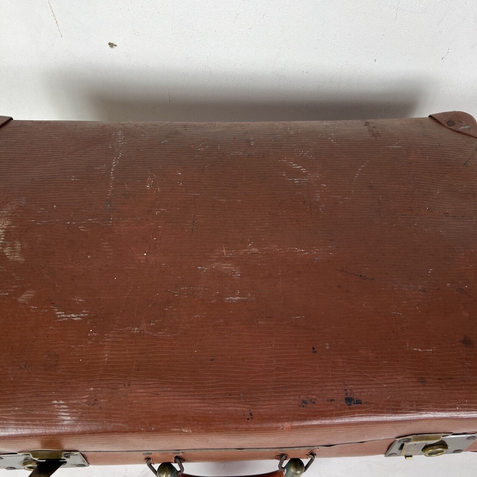 Valigia Vintage anni 40 50 In cartone marrone Borsa Antica bagaglio da viaggio Categoria  Vintage