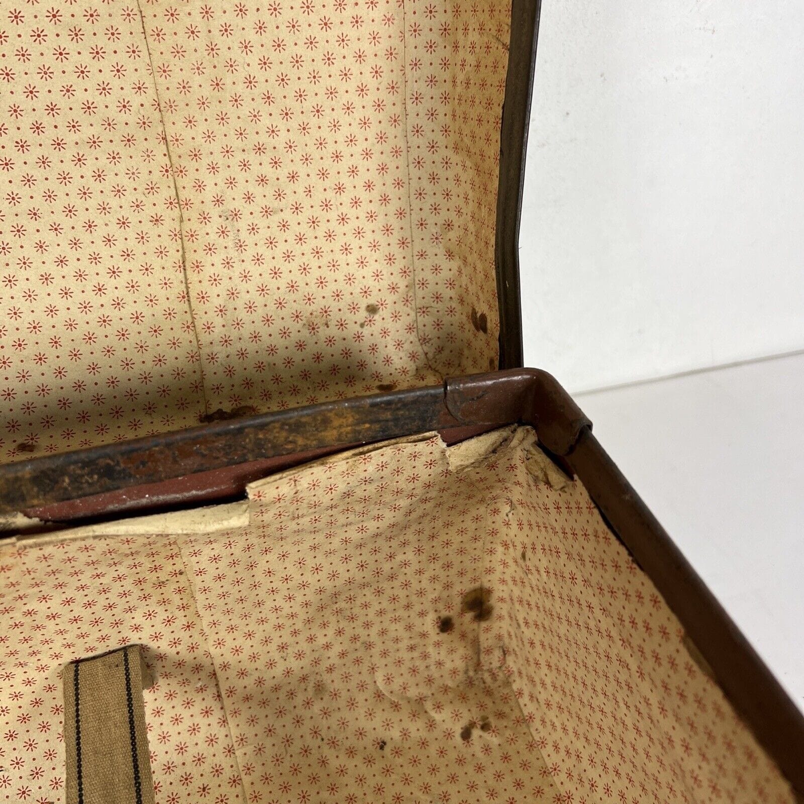 Valigia Vintage anni 40 50 In cartone marrone Borsa Antica bagaglio da viaggio Categoria  Vintage