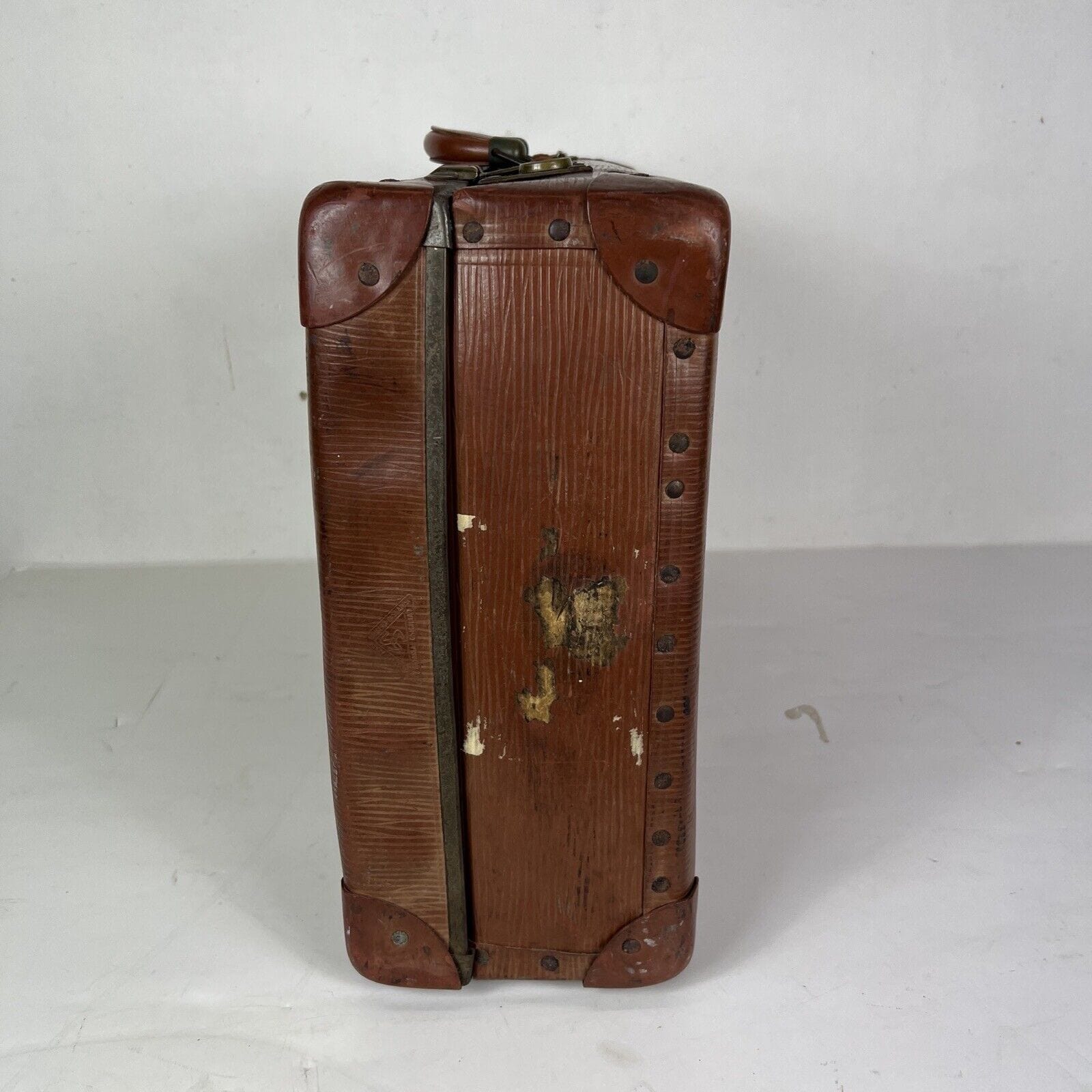 Valigia Vintage anni 40 50 In cartone marrone Borsa Antica bagaglio da viaggio Categoria  Vintage