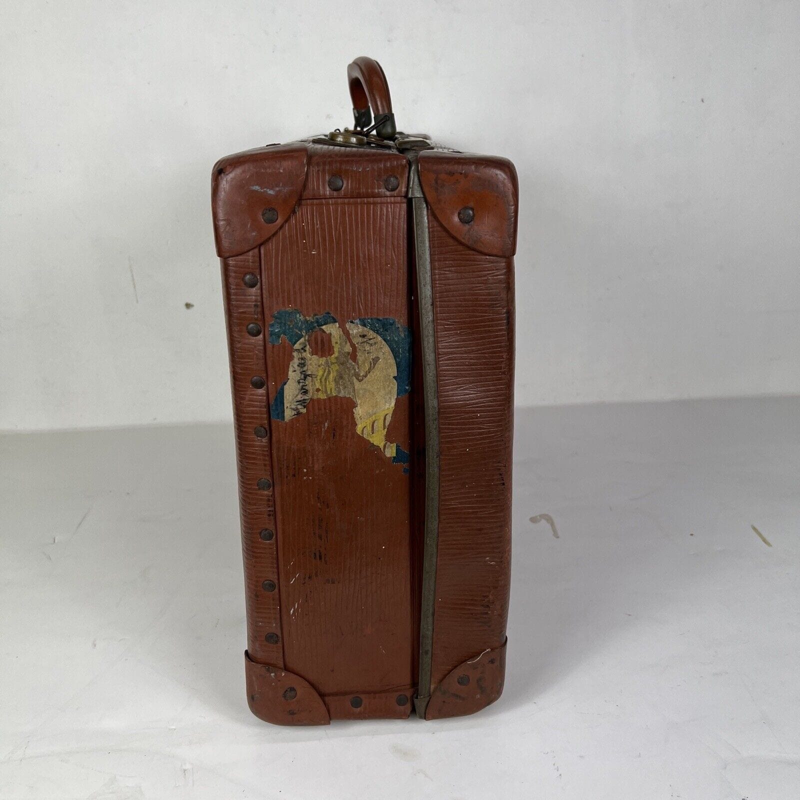 Valigia Vintage anni 40 50 In cartone marrone Borsa Antica bagaglio da viaggio Categoria  Vintage