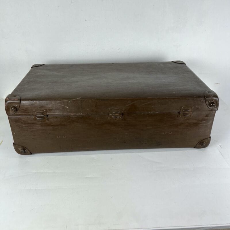 Valigia vintage anni 40 in cartone marrone Borsa Antica bagaglio da viaggio Categoria Vintage