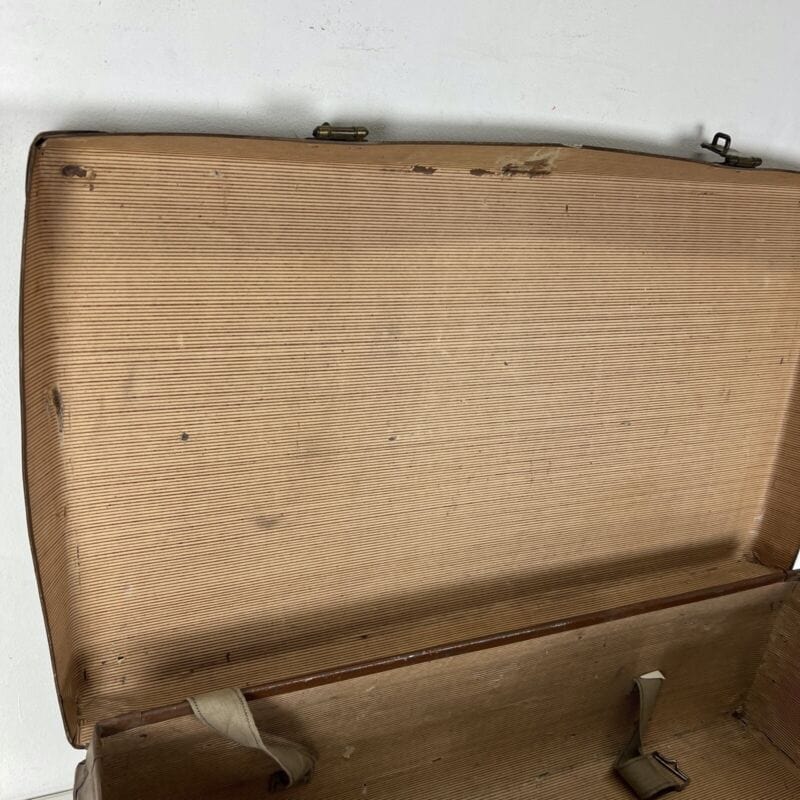 Valigia vintage anni 40 in cartone marrone Borsa Antica bagaglio da viaggio Categoria Vintage
