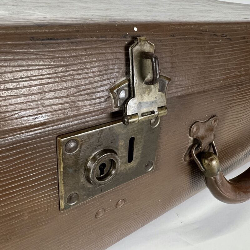 Valigia vintage anni 40 in cartone marrone Borsa Antica bagaglio da viaggio Categoria Vintage