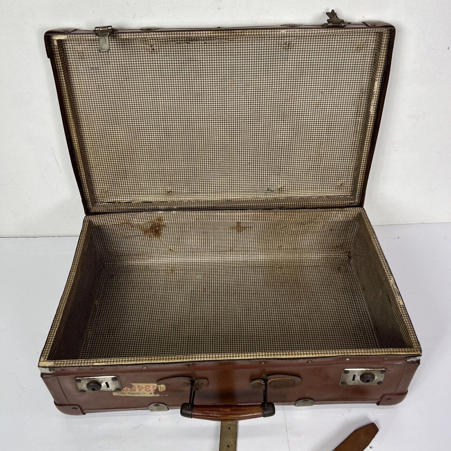 Valigia vintage anni 40 in cartone marrone Borsa Antica bagaglio da viaggio Categoria  Vintage
