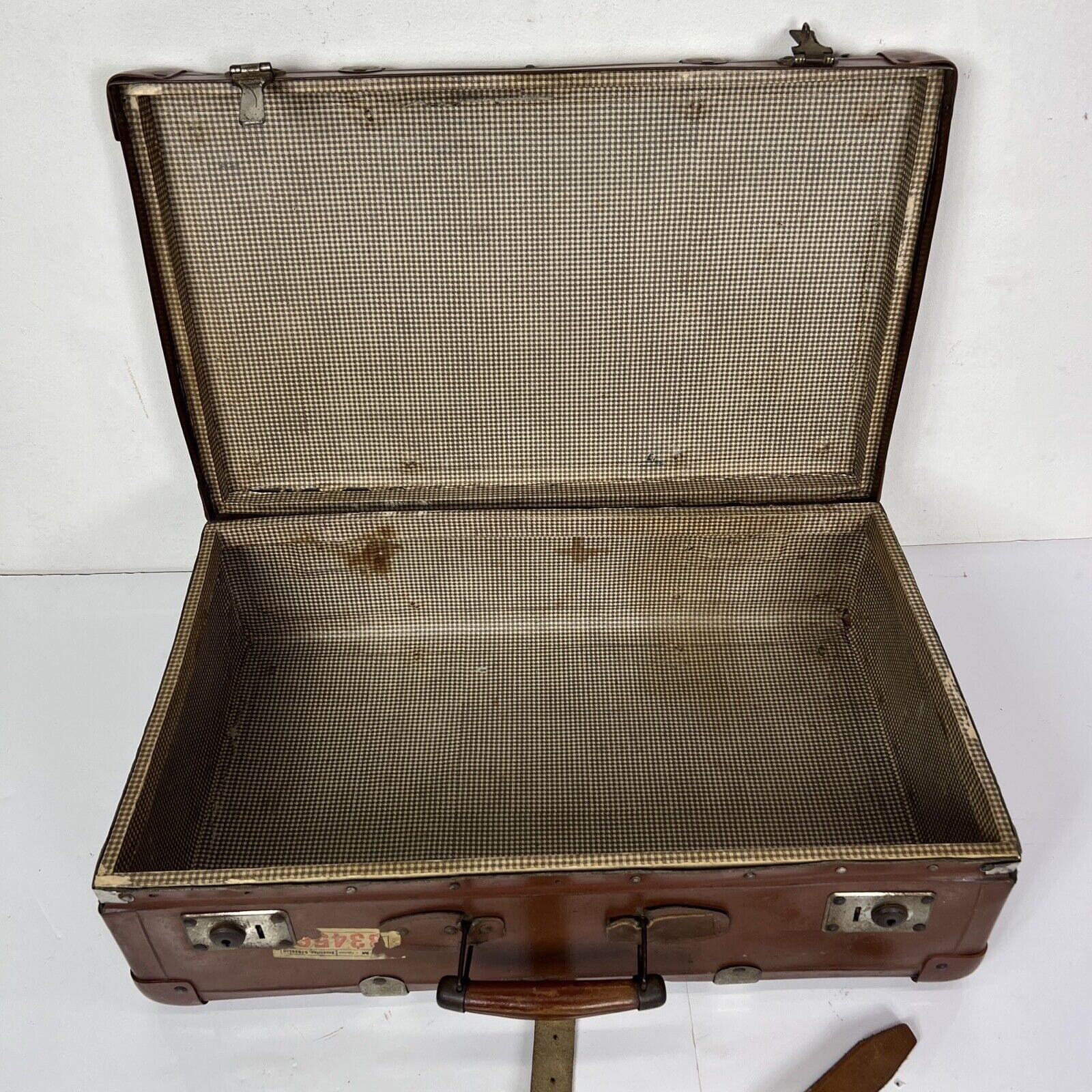Valigia vintage anni 40 in cartone marrone Borsa Antica bagaglio da viaggio Categoria  Vintage