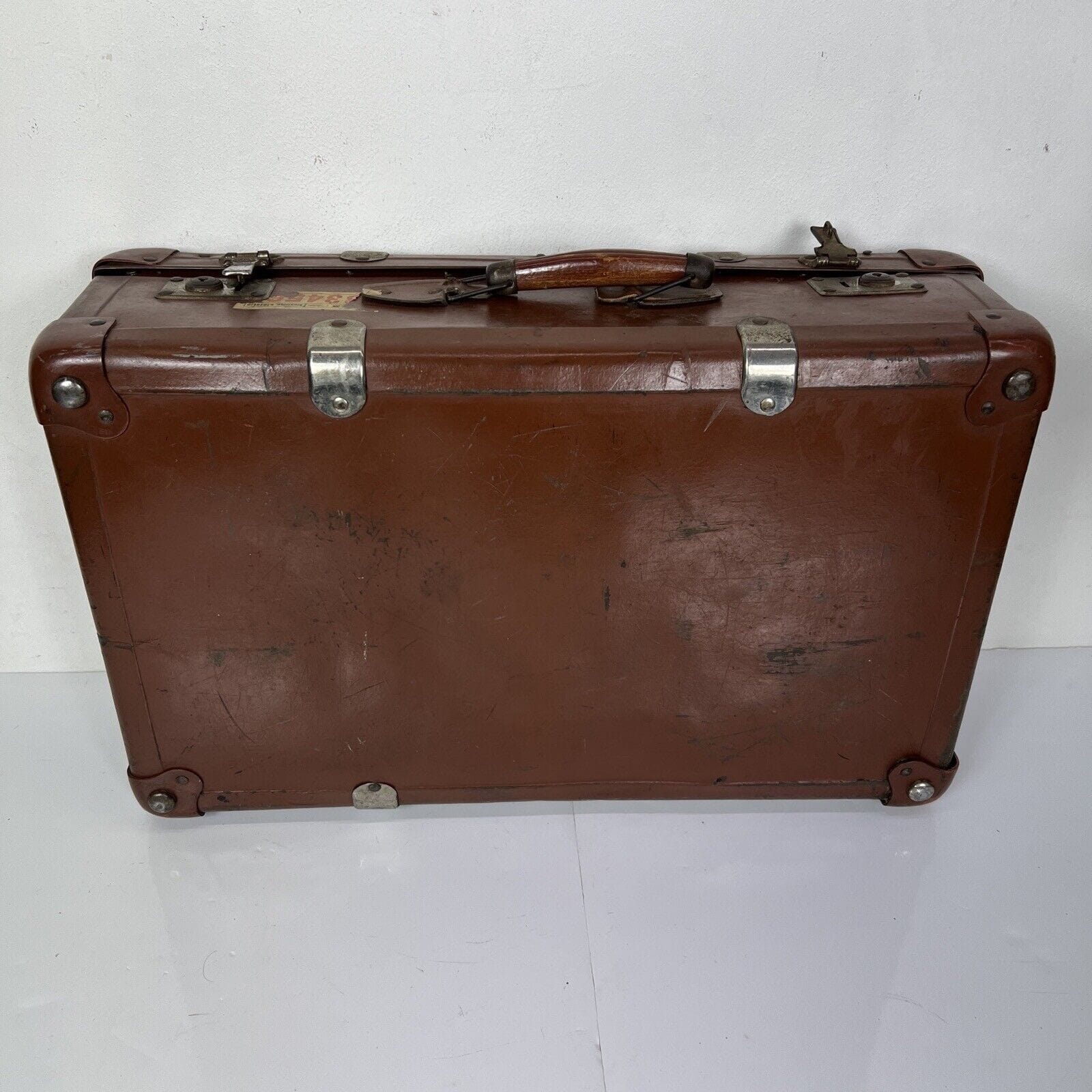 Valigia vintage anni 40 in cartone marrone Borsa Antica bagaglio da viaggio Categoria  Vintage