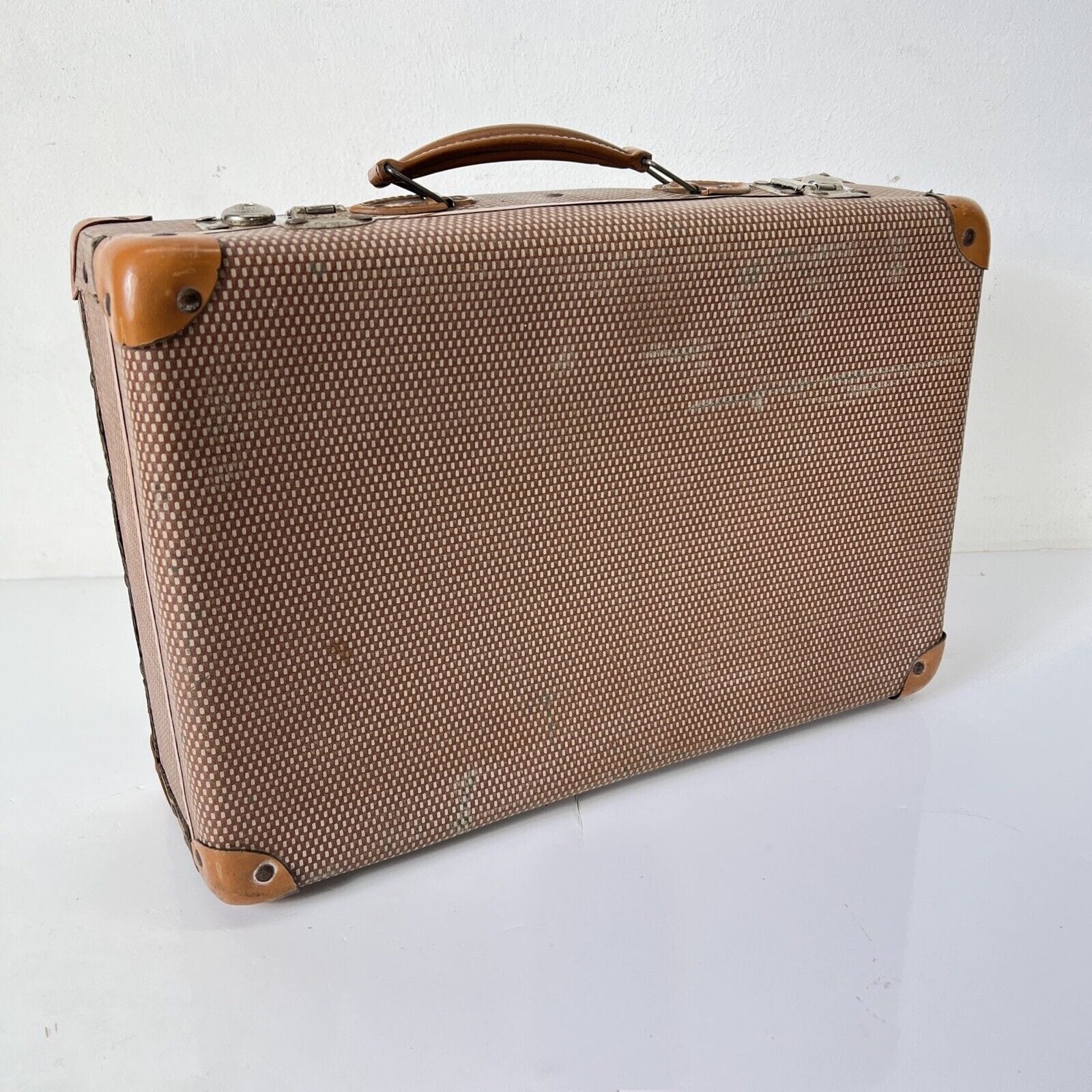 Valigia vintage anni 40 in cartone marrone Piccola Borsa Antica da viaggio Categoria  Vintage