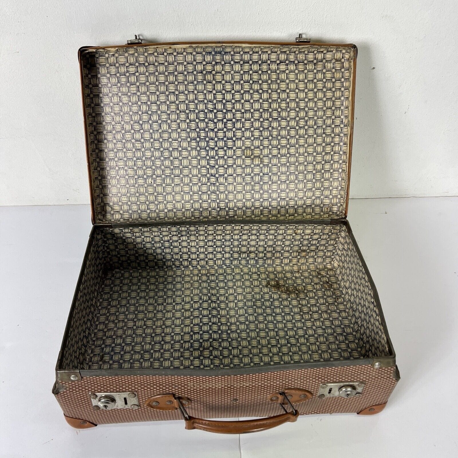 Valigia vintage anni 40 in cartone marrone Piccola Borsa Antica da viaggio Categoria  Vintage