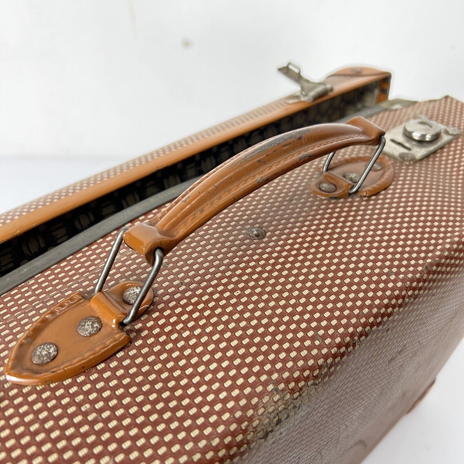 Valigia vintage anni 40 in cartone marrone Piccola Borsa Antica da viaggio Categoria  Vintage