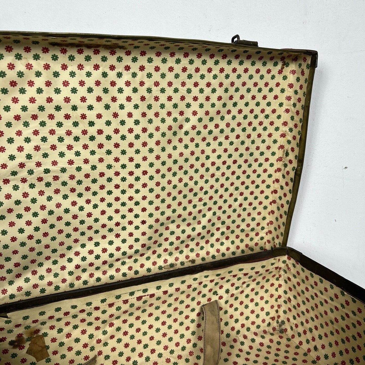 Valigia vintage anni 40 in pelle marrone Borsa Antica bagaglio da viaggio rigida Categoria Vintage