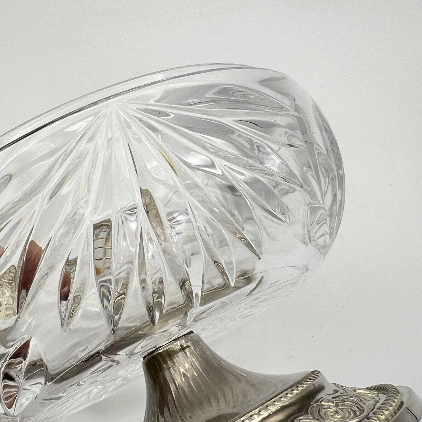 Vasetto portafiori antico in cristallo vetro silver plated ciotola porta fiori Categoria Vetri e Cristalli
