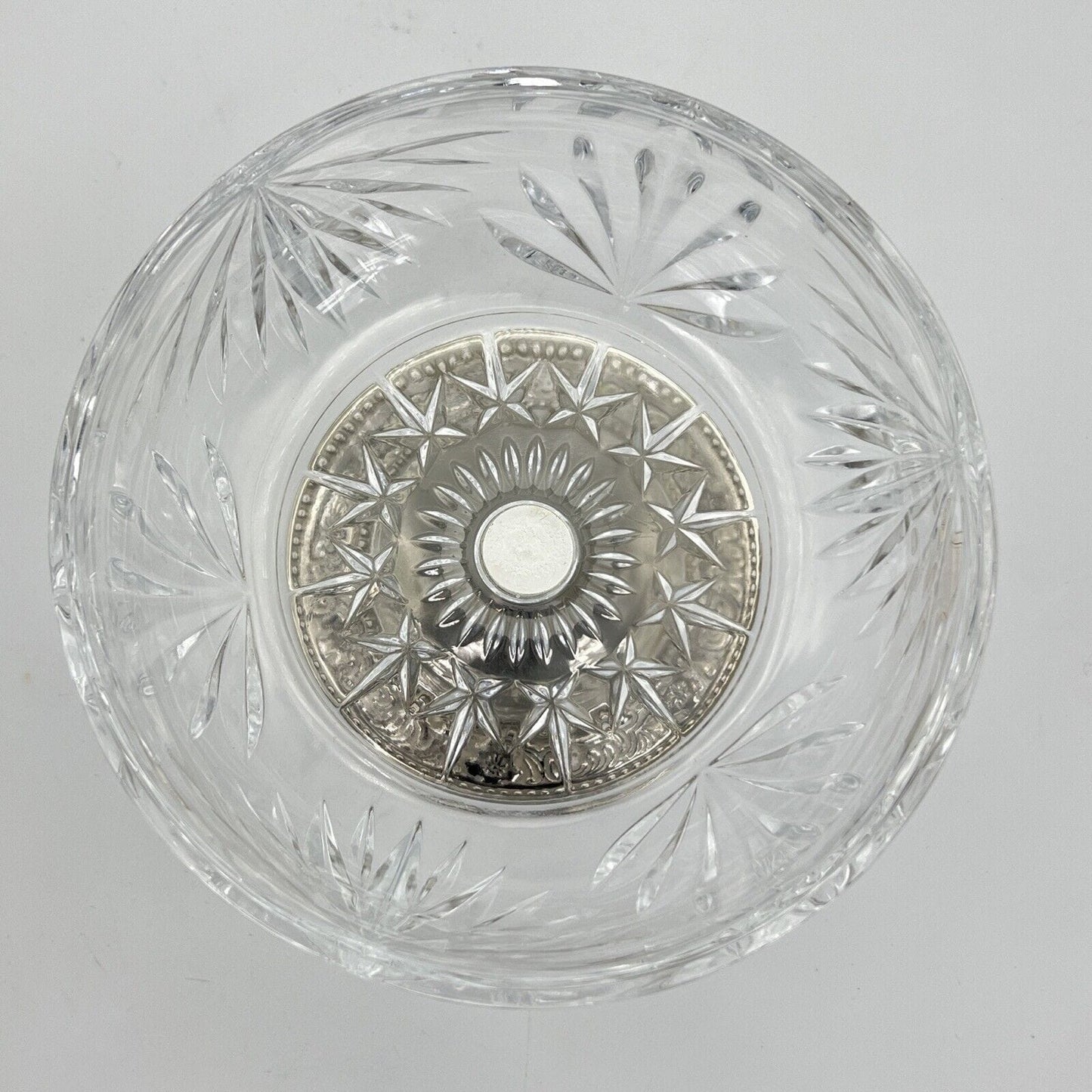 Vasetto portafiori antico in cristallo vetro silver plated ciotola porta fiori Categoria Vetri e Cristalli