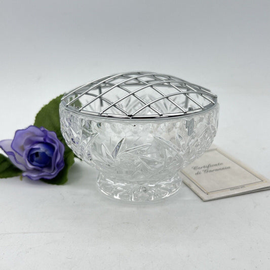 Vasetto portafiori antico in cristallo vetro silver plated ciotola porta fiori Categoria  Vetri e Cristalli