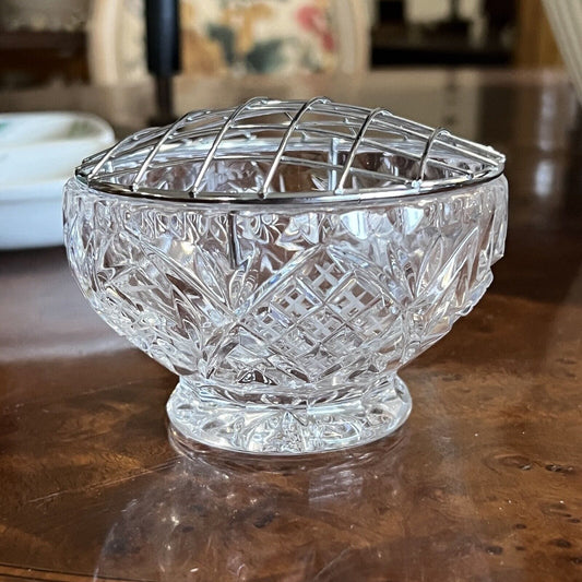 Vasetto portafiori antico in cristallo vetro silver plated ciotola porta fiori Categoria  Vetri e Cristalli