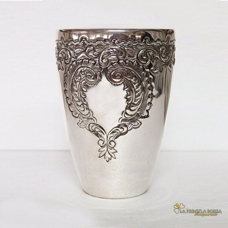 Vaso in argento sheffield stile portafiori in silverplate cesellato punzonato Categoria Sheffield & Argento