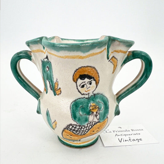 Vaso in ceramica di Vietri porta fiori caraffa anfora vintage Vasetto CASSETTA Categoria  Vetri e Cristalli