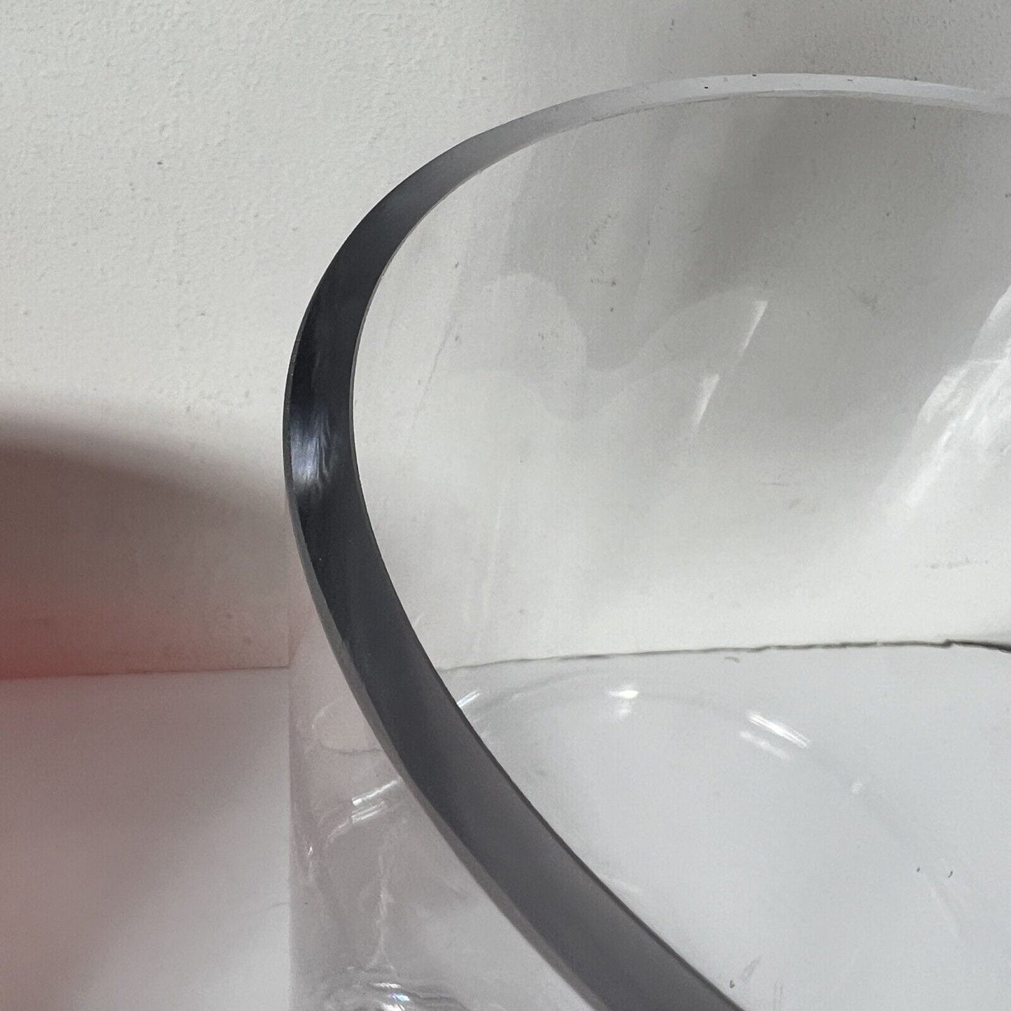 Vaso in vetro di design portafiori modernariato rosso portacandela trasparente Categoria Vetri e Cristalli
