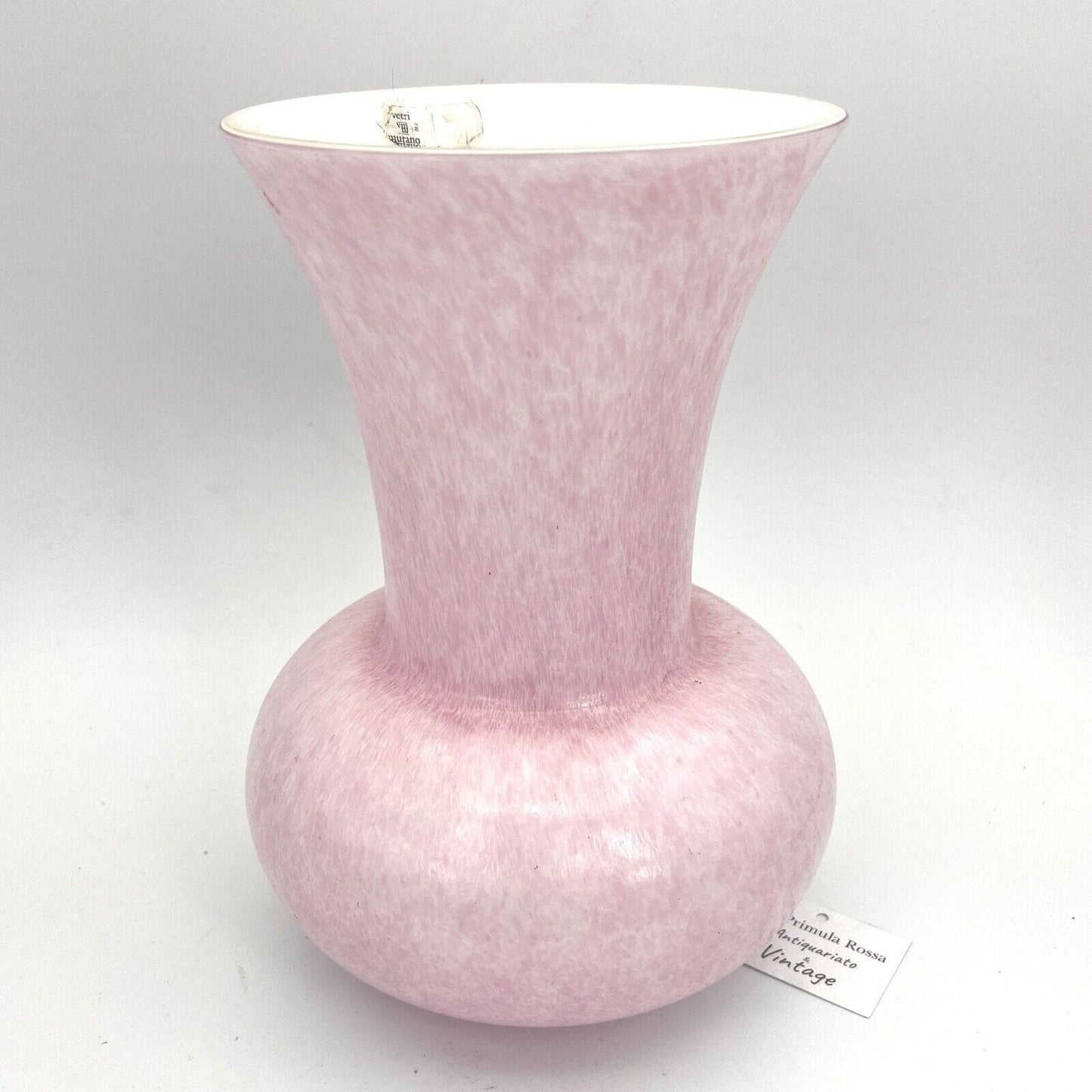 Vaso murano in Vetro Opalino anni 70 di Design Modernariato Vintage Rosa bianco Categoria Vetri e Cristalli