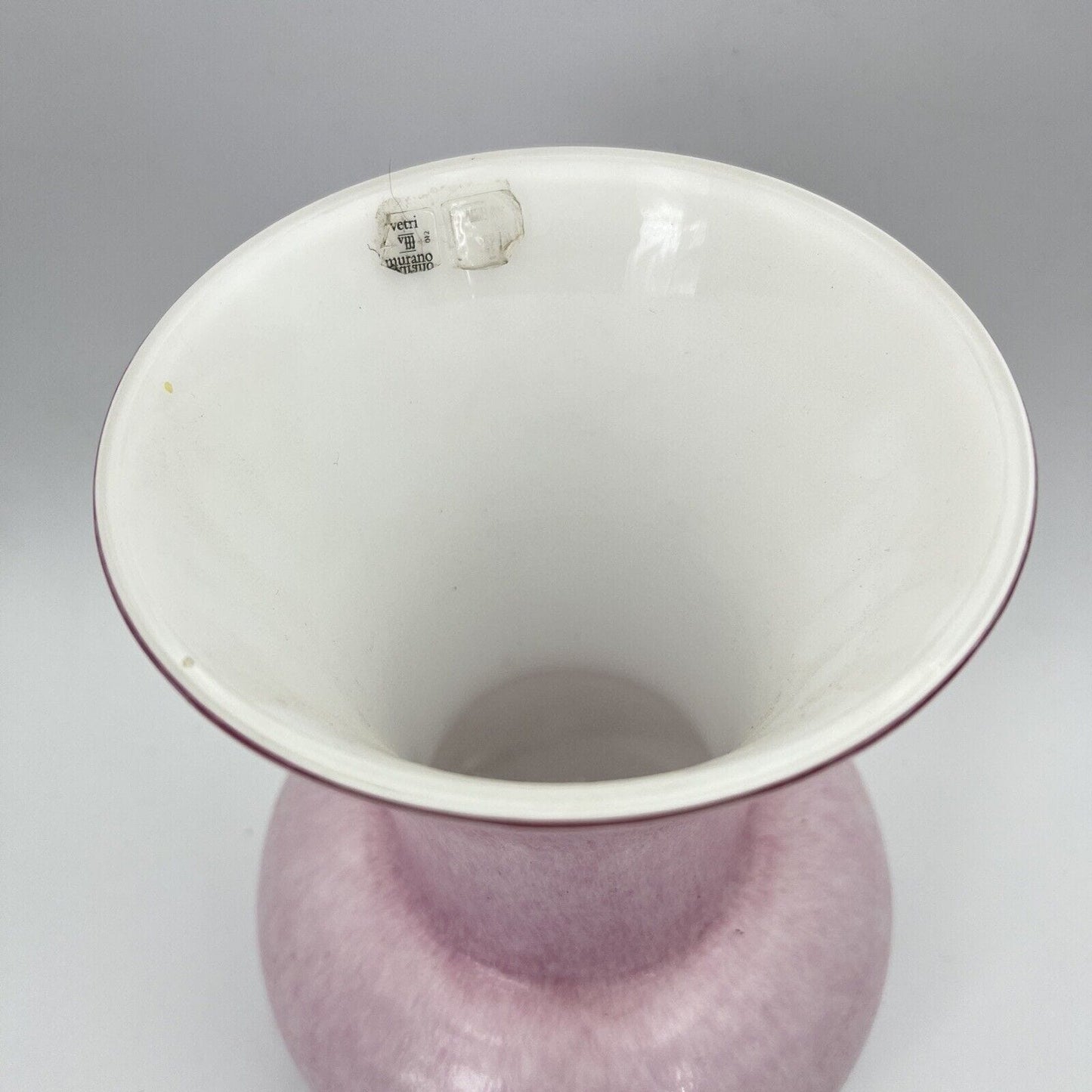 Vaso murano in Vetro Opalino anni 70 di Design Modernariato Vintage Rosa bianco Categoria Vetri e Cristalli