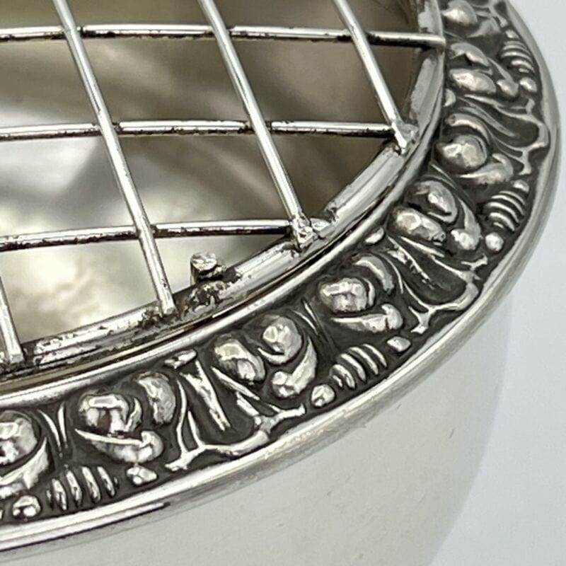 Vaso portafiori antico in argento sheffield silver plated ciotola fiori anni 40 Categoria Sheffield & Argento