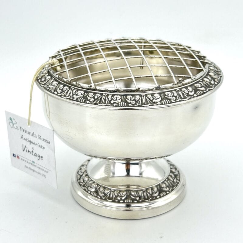Vaso portafiori antico in argento sheffield silver plated ciotola fiori anni 40 Categoria Sheffield & Argento