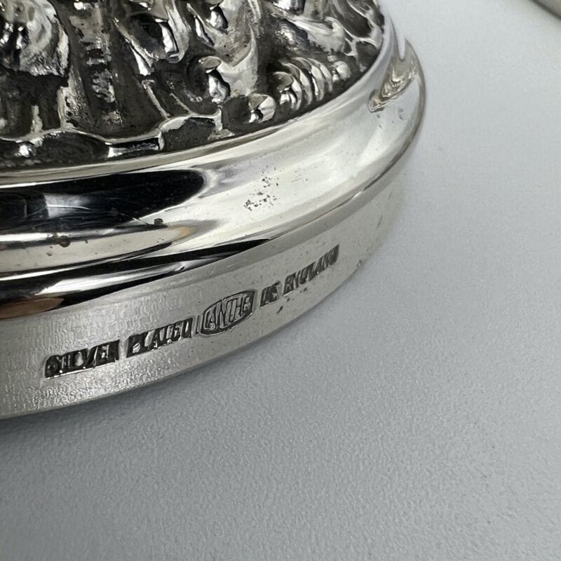 Vaso portafiori antico in argento sheffield silver plated ciotola fiori anni 40 Categoria Sheffield & Argento