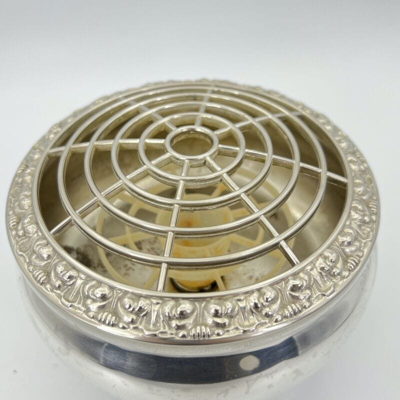 Vaso portafiori antico in argento sheffield silver plated ciotola fiori anni 40 Categoria Sheffield & Argento