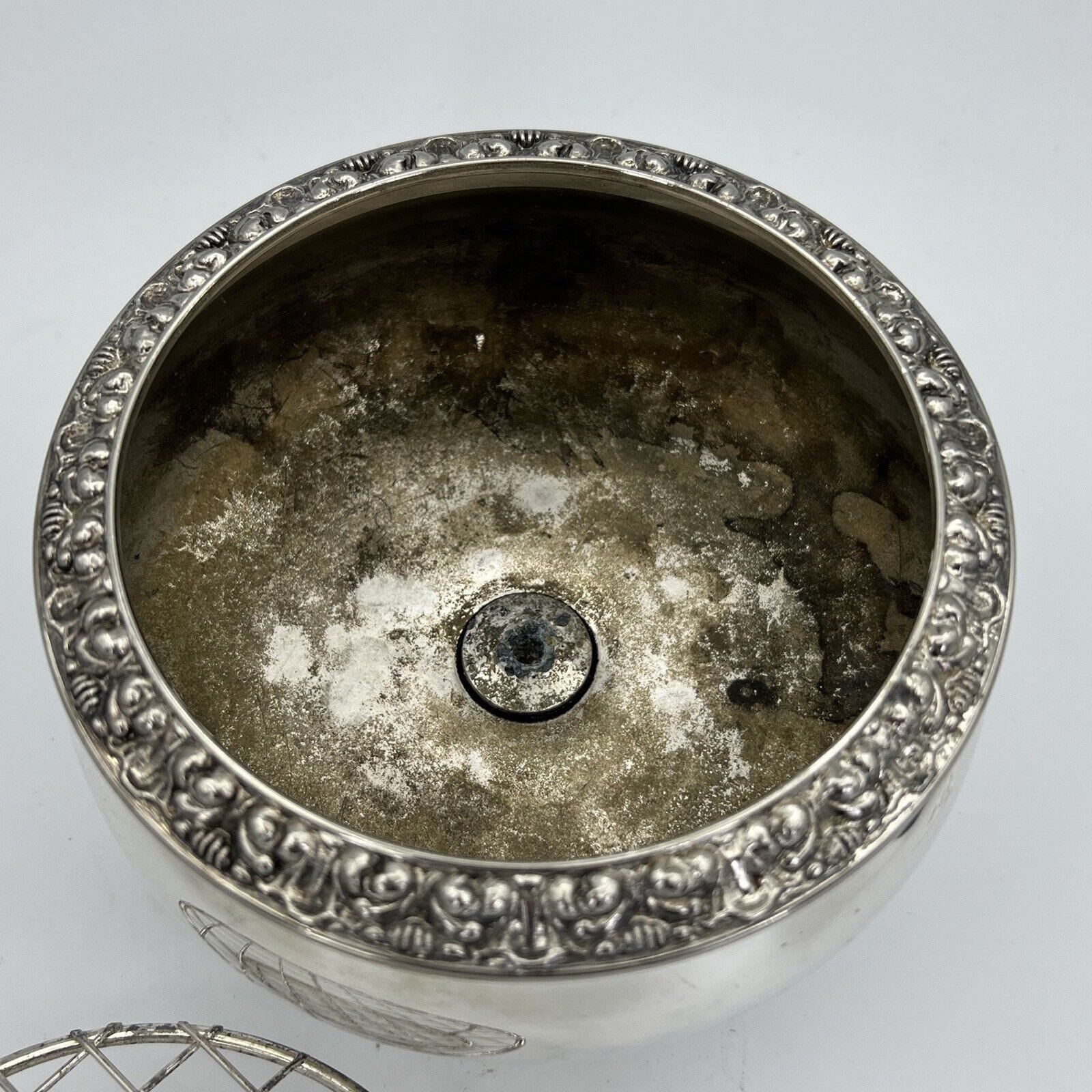 Vaso portafiori antico in argento sheffield silver plated ciotola fiori anni 40 Categoria  Sheffield & Argento