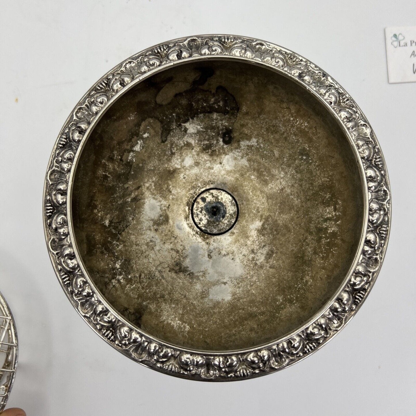 Vaso portafiori antico in argento sheffield silver plated ciotola fiori anni 40 Categoria Sheffield & Argento