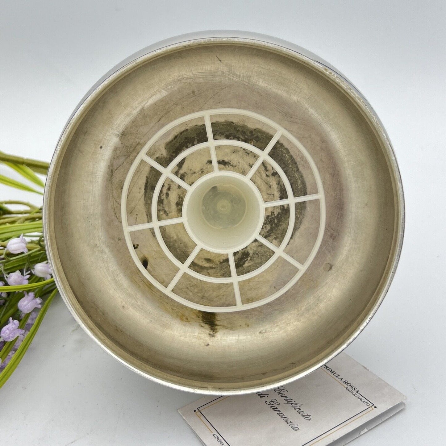 Vaso portafiori antico in argento sheffield silver plated ciotola fiori anni 40 Categoria Sheffield & Argento