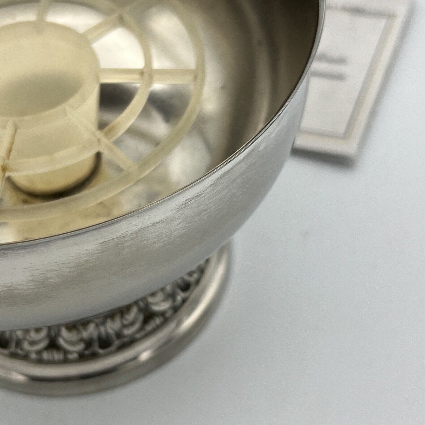 Vaso portafiori antico in argento sheffield silver plated ciotola fiori anni 40 Categoria Sheffield & Argento