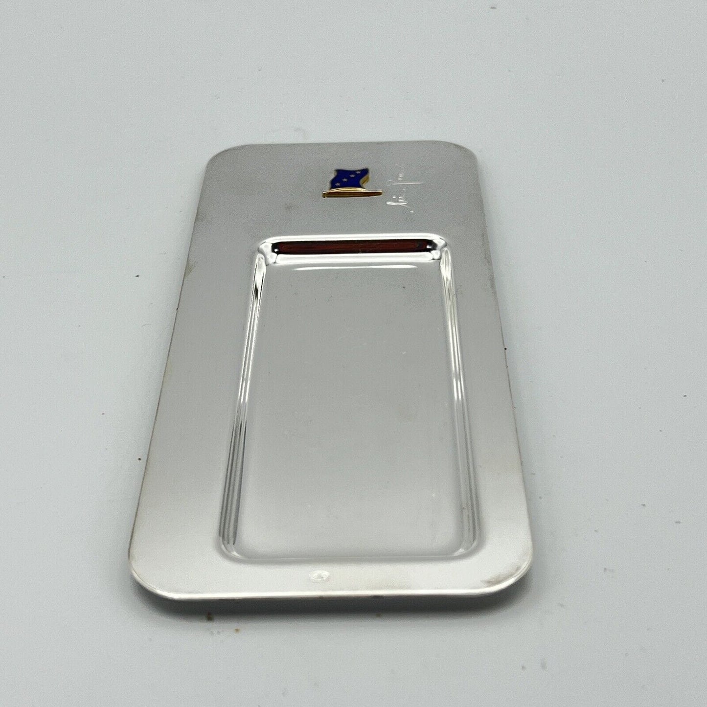 Vassoietto Svuotatasche in argento silver plated Marina Militare Ammiraglio Categoria Sheffield & Argento